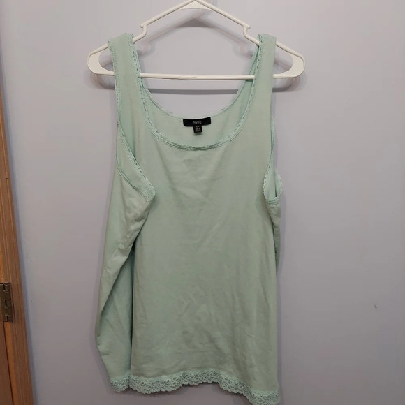 Ellos mint tank top lace layering 26/28 plus size teal - Picture 1 of 6